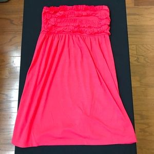 Red beach coverup dress.